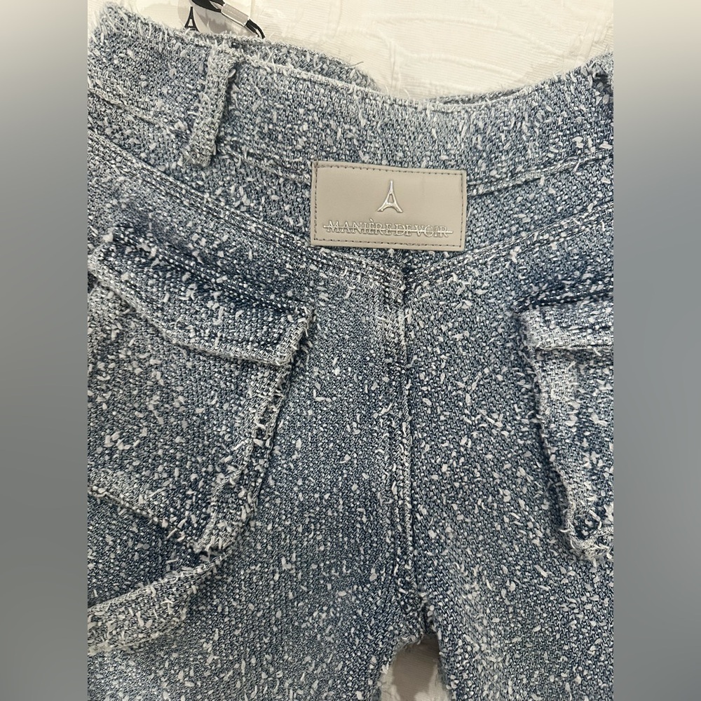 MANIÈRE DE VOIR- Anne Mid Blue
High Waisted Boucle Denim Cargo Pants NWT - Picture 8 of 15